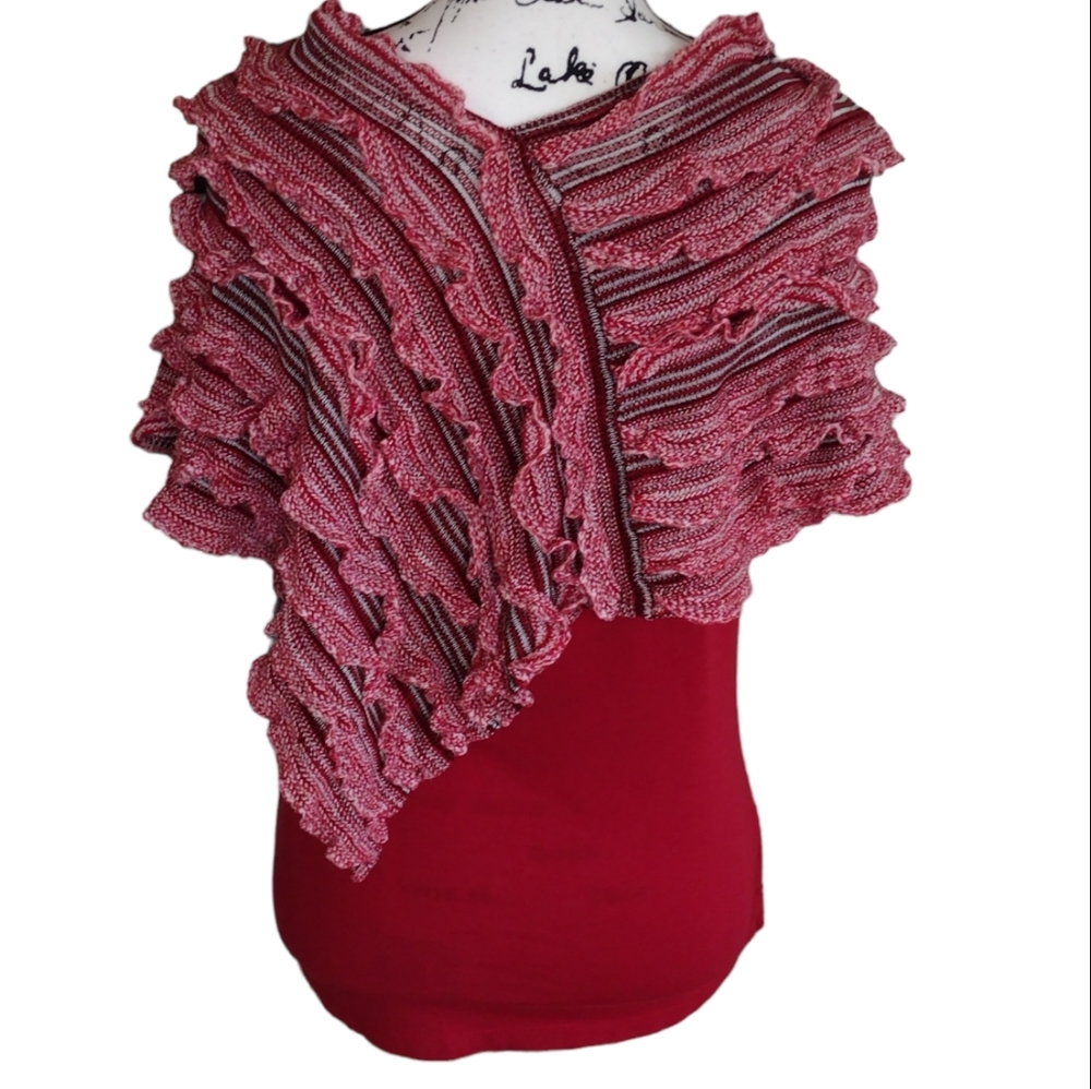 My Michelle tank top with attached crochet shawl